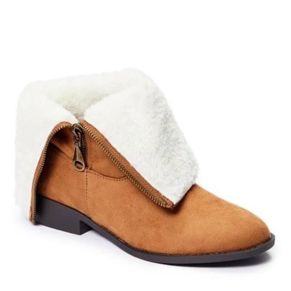 Cognac Zipper Boots
